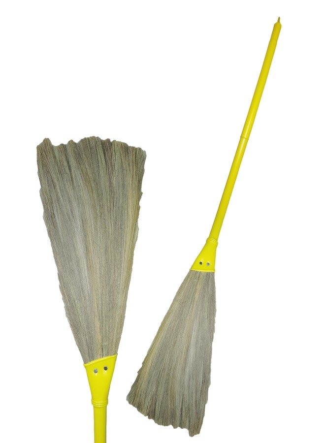 UMD Pack of 2 pcs Natural Grass Broom, Ultra Lightweight 250g, Long Handle 4ft, Low Dust, Pain-Free Grip, Superior Debris Capture (2) - Image 5
